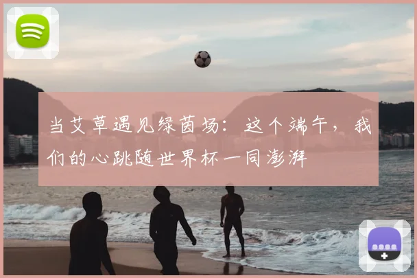 当艾草遇见绿茵场：这个端午，我们的心跳随世界杯一同澎湃